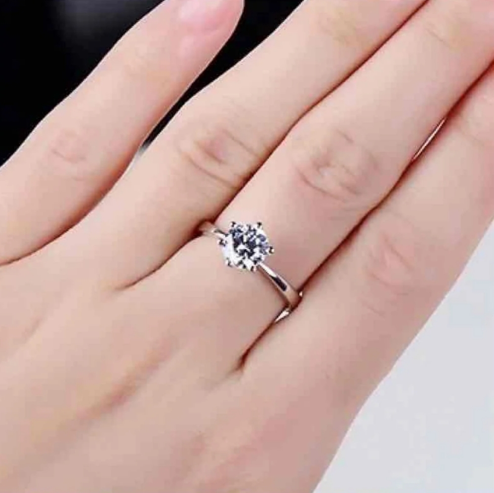 CZ Ring, 6mm, Size 7
